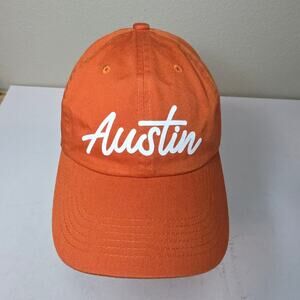 Austin Orange Hat by Frankie Jean. Austin, TX made. Rare. Unique. Stylish Texans